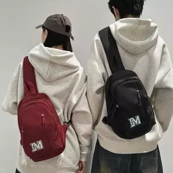 Мужская нагрудная сумка Женская сумка через плечо большой емкости серый