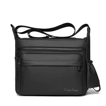 Мужская наплечная сумка большой вместимости, сумка кроссбоди, дорожная сумка-мессенджер, многосекционная сумка для компьютера чёрный