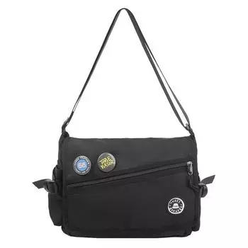 Мужская наплечная сумка Женская сумка кроссбоди большой вместимости Студенческая сумка для занятий чёрный