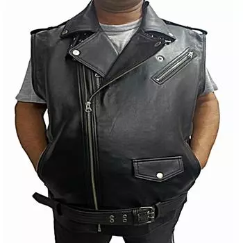 Мужская натуральная черная кожа ягненка, байкерская талия, высококачественный мотоциклетный жилет, кожа без рукавов, подарок для него, байкерский жилет для мужчин, мотоцикл, военный жилет,