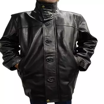 Мужская натуральная кожа ягненка, одежда для деловых встреч, свидание в кафе, фильм Dtae, зимний плащ, однотонный воротник, длинная кожа, повседневная длинная куртка, подарок для него