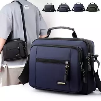 Мужская нейлоновая сумка через плечо, деловая сумка через плечо, сумка-мессенджер чёрный