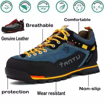 Мужская непромокаемая теплая прогулочная обувь, дышащая походная обувь для скалолазания, кемпинга, треккинга 39 красный