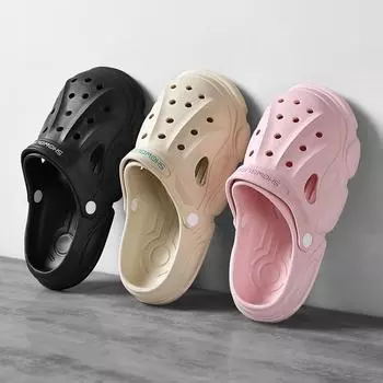 Мужская нескользящая дышащая пляжная обувь с мягкой подошвой, пляжная обувь для пар, универсальная пляжная обувь для отдыха и отпуска 36-37 чёрный