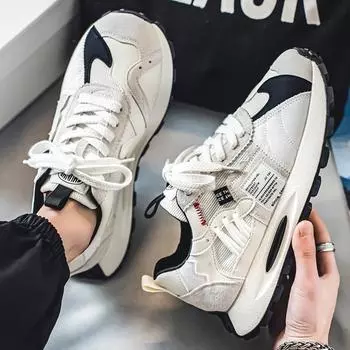Мужская нескользящая износостойкая модная уличная спортивная обувь для отдыха, кроссовки, доска, обувь для папы 39 белый