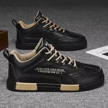 Мужская нескользящая кожаная повседневная обувь, кроссовки, официальная одежда, легкая мужская обувь, модная трендовая уличная прогулочная обувь 39