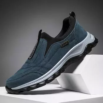 Мужская нескользящая повседневная спортивная обувь, износостойкая походная обувь, модная удобная плоская прогулочная обувь для мужчин 39 чёрный