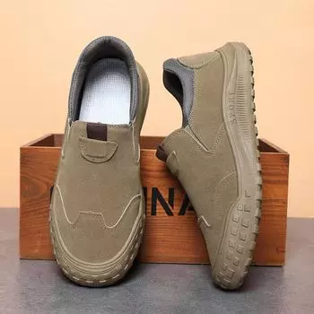 Мужская нескользящая рабочая обувь: Повседневные, износостойкие, спортивные туфли для папы на весну 40 чёрный