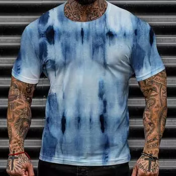 Мужская новая футболка с короткими рукавами и принтом, большого размера, спортивная и повседневная, с круглым вырезом S