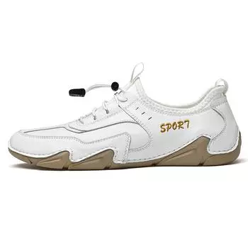 Мужская новая кожаная спортивная обувь на открытом воздухе, повседневная обувь, деловая кожаная обувь для доски 38