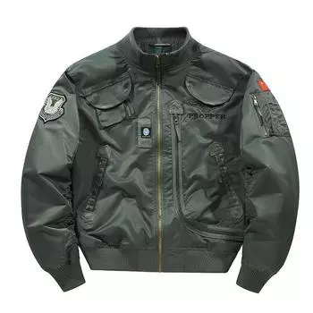 Мужская новая летная куртка, мужское весеннее свободное пальто, большой размер, бейсбольная майка, кардиган на молнии с множеством карманов M