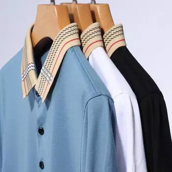 Мужская новая летняя рубашка поло однотонная с лацканами, деловая, повседневная, свободная, для мужчин среднего возраста, в стиле папы M