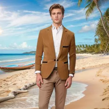 Мужская новая мода мужской вельветовый цвет повседневный маленький пиджак-блейзер M тёмно-синий