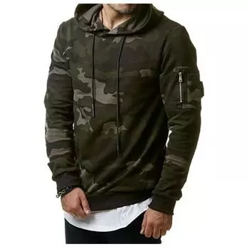 Мужская новая модная камуфляжная толстовка с капюшоном, мужская повседневная облегающая толстовка-пуловер M
