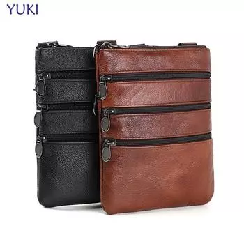 Мужская новая модная кожаная сумка через плечо, повседневная сумка через плечо чёрный