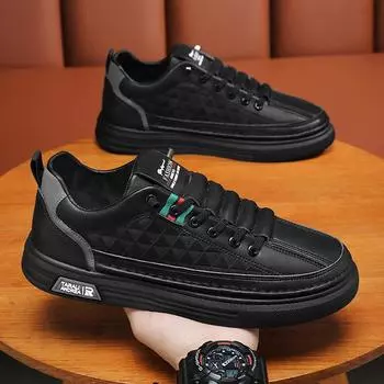 Мужская новая модная обувь. Мужская обувь. Повседневная обувь для досок. Маленькие белые туфли. Не нужно завязывать шнурки. Одна педаль. 39 чёрный