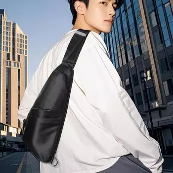 Мужская новая модная сумка через плечо, многослойная, большая вместимость, мужская нагрудная сумка, износостойкая текстура чёрный
