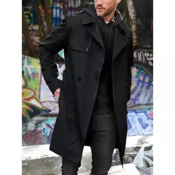 Мужская новая однотонная ветровка с длинными рукавами, мужская облегающая двубортная повседневная куртка с лацканами S