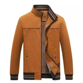 Мужская новая осенне-зимняя бархатная утолщенная зимняя ветрозащитная и теплая куртка с воротником-стойкой M