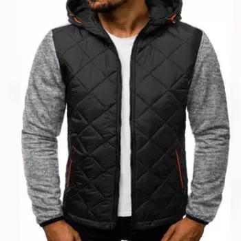 Мужская новая повседневная модная куртка с капюшоном на молнии в клетку, кардиган в тон S чёрный