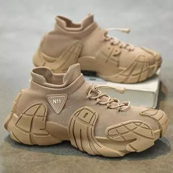 Мужская новая сетчатая дышащая повседневная обувь удобная обувь с мягкой подошвой однопедальная обувь ленивые туфли на платформе носки модная обувь 39 хаки