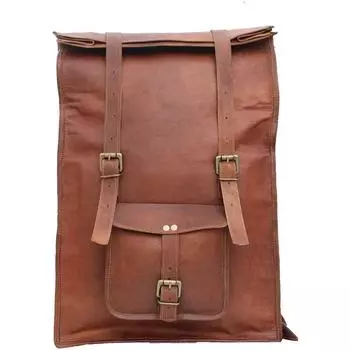 Мужская новая складная сумка из натуральной козьей кожи для ноутбука, дорожная сумка 14 X 17 X 22 коричневый