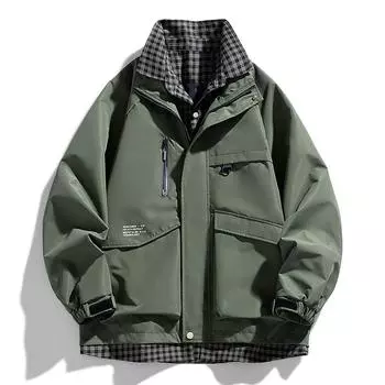 Мужская новая весенняя рубашка с воротником для шитья, мужская быстросохнущая ткань, модная повседневная куртка M чёрный