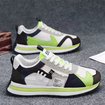 Мужская новая весна 2025 студенческая мода легкая мягкая подошва повседневная обувь мужская трикотажная дышащая кроссовки для бега 39 standard sneaker size