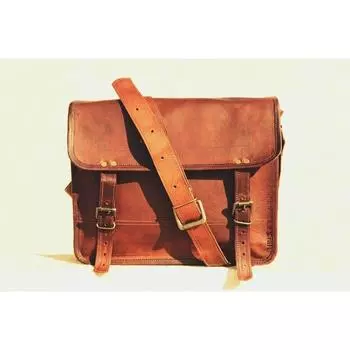 Мужская новая винтажная кожаная сумка-мессенджер для ноутбука, портфель, сумка-портфель, коричневая сумка 11 X 9 X 4 in коричневый