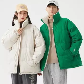 Мужская новая зимняя одежда с хлопковой подкладкой, корейская версия, куртка с хлопковой подкладкой для пар, легкое и тонкое зимнее пальто M бежевый