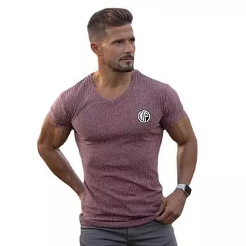 Мужская облегающая футболка Do The Work с v-образным вырезом для бодибилдинга и фитнеса, черные полоски, летняя брендовая трикотажная повседневная футболка с принтом для тренировок M чёрный