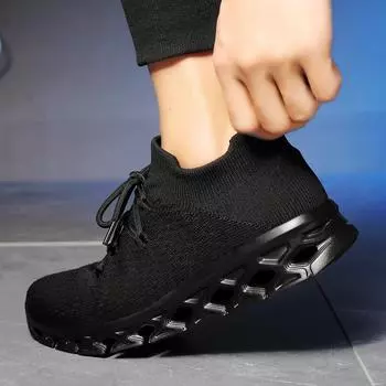 Мужская обувь 2024 года, четыре сезона, новые дышащие сетчатые мужские спортивные кроссовки для активного отдыха, легкие, плетеные, с мушкой, прилив 39