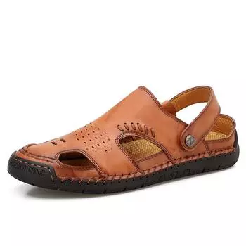 Мужская обувь 2024 года, летние новые мужские сандалии, модные сандалии больших размеров для мужчин, повседневные кроссовки, тапочки для пляжа и воды 38 чёрный