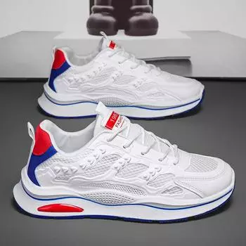 Мужская обувь 2024 года, летняя обувь на низкой платформе, спортивная повседневная обувь, модный тренд, универсальная дышащая мужская обувь для папы 39