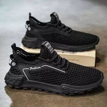 Мужская обувь 2024 года, летняя полая дышащая сетчатая обувь с низким верхом для молодых студентов, бегущих, модная повседневная спортивная обувь 39