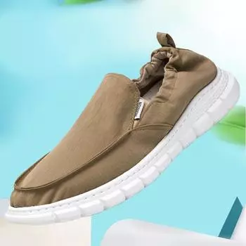 Мужская обувь 2024 года, лето, новые дышащие туфли из старой пекинской ткани, мужские мягкие подошвы, покрывают ноги и педали для отдыха 39 чёрный