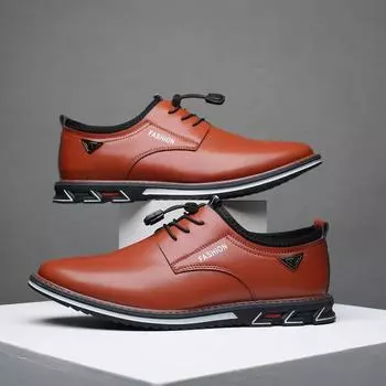 Мужская обувь 2024 года, лето, новые повседневные спортивные кожаные туфли, модная корейская версия, трендовая мужская обувь большого размера, чехлы для ног, обувь для импортной торговли 39 чёрный