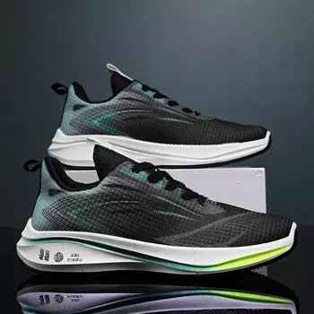 Мужская обувь 2024 года, лето, новые сетчатые повседневные спортивные дышащие кроссовки с увеличенной амортизацией, ретро-трендовые мужские кроссовки 39 чёрный