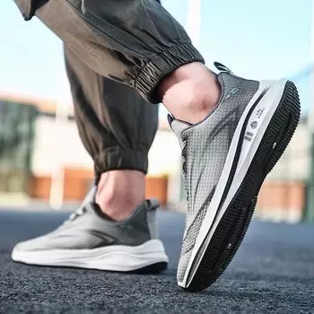 Мужская обувь 2024 года, лето, сетчатая ткань из рыбьего шелка, дышащая, мягкая подошва, мужская повседневная спортивная обувь, мужская обувь для бега на платформе 39