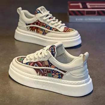 Мужская обувь 2024 года, новая летняя дышащая обувь Internet celebrity explosion white, молодежная универсальная спортивная обувь для отдыха, парусиновая доска! 44