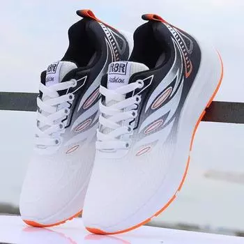 Мужская обувь 2024 года, новая летняя дышащая сетчатая спортивная повседневная обувь, мужские кроссовки с мягкой подошвой, нескользящие, дорожные кроссовки 38