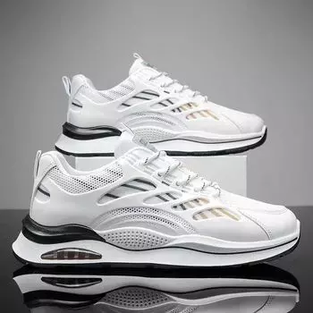 Мужская обувь 2024 года, новая летняя молодежная сетчатая дышащая спортивная обувь, повседневная, для бега, универсальная, увеличивающая рост, модная обувь для пап 39