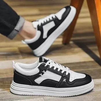 Мужская обувь 2024 года, новая летняя популярная сетчатая дышащая дезодорирующая студенческая спортивная и досуговая универсальная черно-белая обувь с пандой 39 белый