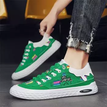 Мужская обувь 2024 года, новая модная брендовая летняя дышащая обувь на одной педали, плоская, низкая, повседневная, парусиновая, модная обувь 39 чёрный