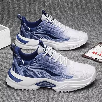 Мужская обувь 2024 года, новая осенняя сетчатая спортивная обувь для бега, увеличивающая рост, волнообразная обувь для подростков Putian casual dad, модная обувь для мужчин 39