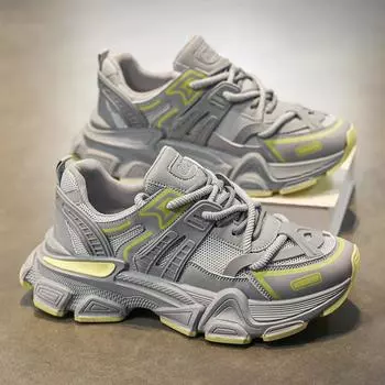 Мужская обувь 2024 года, новая осенняя взрывная мода, повседневная спортивная обувь, молодежная сетка, универсальная платформа, модная обувь для пап 39