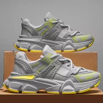 Мужская обувь 2024 года, новая осенняя взрывная мода, повседневная спортивная обувь, молодежная сетка, универсальная платформа, модная обувь для пап 39
