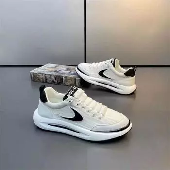 Мужская обувь 2024 года, новая весна и лето, дышащая спортивная обувь для отдыха, толстая подошва, универсальная обувь с одной педалью для подростков, обувь Forrest Gump 36