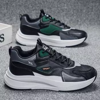 Мужская обувь 2024 года, новые дышащие молодежные повседневные универсальные кроссовки для занятий спортом на открытом воздухе, модная обувь для папы на высокой платформе 39