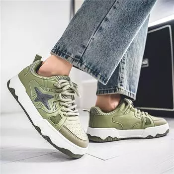 Мужская обувь 2024 года, новые летние чисто-белые универсальные повседневные туфли Star Board, молодежные спортивные туфли на толстой подошве с высоким приливом 39 белый